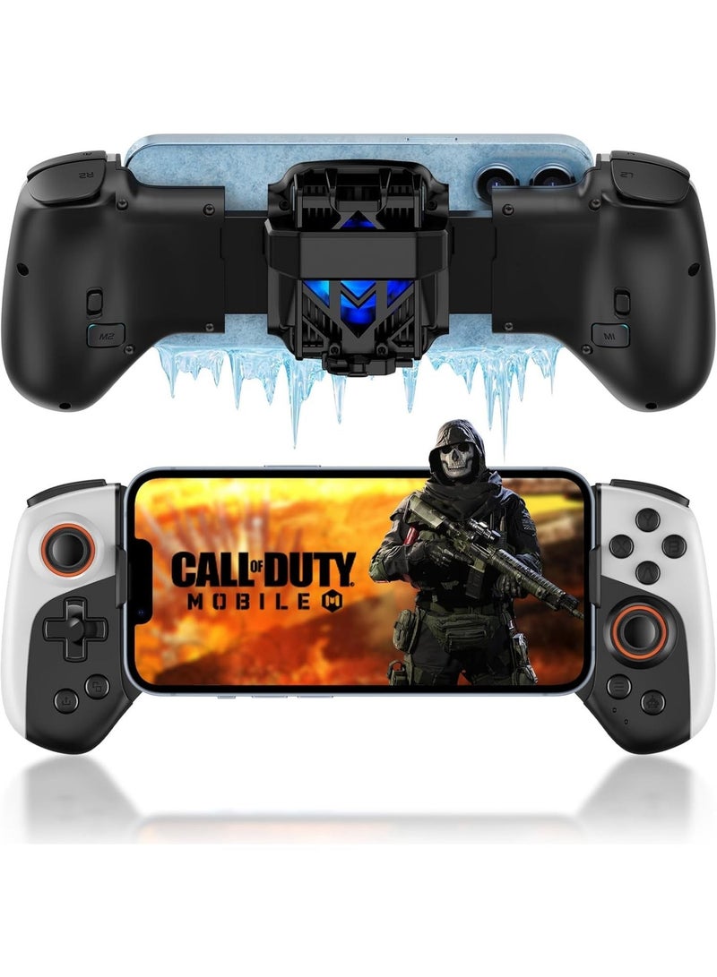 JK02 5-in-1 Wireless & Wired Cooling Game Controller with Turbo, Gyroscope, Macro, Cooler Fan – Compatible with Android Phones, Tablets, iOS Devices (for iPhone/iPad), Switch & PC - Image 1